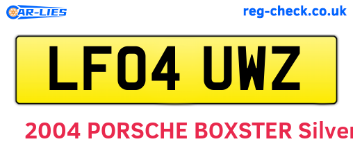 LF04UWZ are the vehicle registration plates.