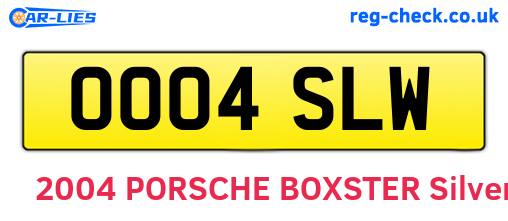 OO04SLW are the vehicle registration plates.