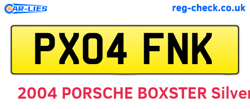 PX04FNK are the vehicle registration plates.