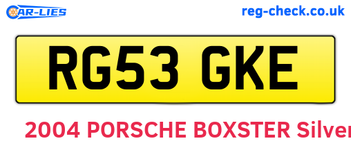 RG53GKE are the vehicle registration plates.
