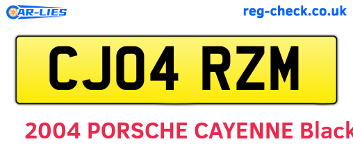 CJ04RZM are the vehicle registration plates.