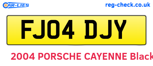 FJ04DJY are the vehicle registration plates.