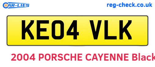 KE04VLK are the vehicle registration plates.