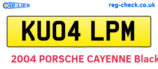 KU04LPM are the vehicle registration plates.