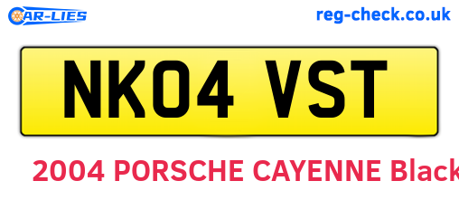 NK04VST are the vehicle registration plates.