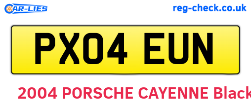 PX04EUN are the vehicle registration plates.