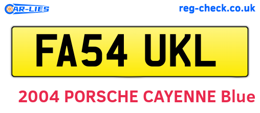 FA54UKL are the vehicle registration plates.
