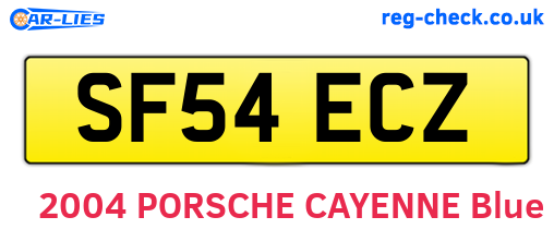 SF54ECZ are the vehicle registration plates.