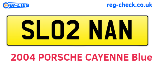 SL02NAN are the vehicle registration plates.