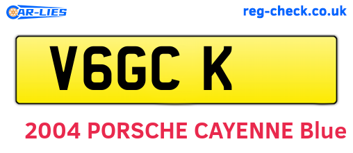 V6GCK are the vehicle registration plates.