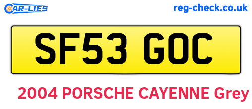 SF53GOC are the vehicle registration plates.