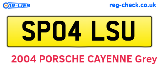 SP04LSU are the vehicle registration plates.