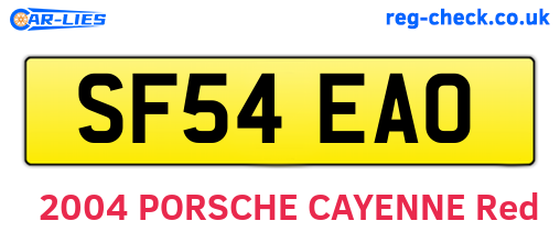 SF54EAO are the vehicle registration plates.