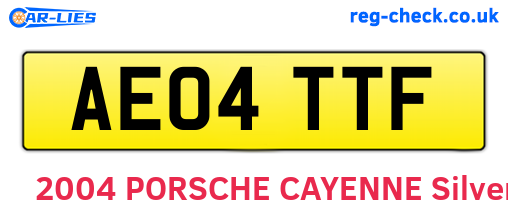 AE04TTF are the vehicle registration plates.