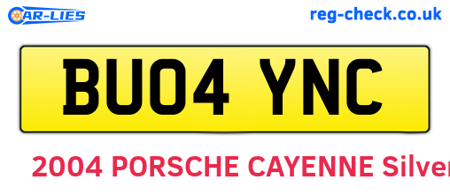BU04YNC are the vehicle registration plates.