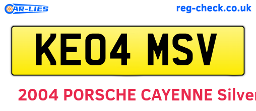 KE04MSV are the vehicle registration plates.