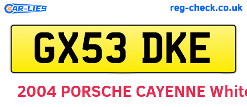 GX53DKE are the vehicle registration plates.
