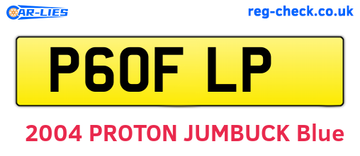 P60FLP are the vehicle registration plates.