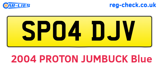 SP04DJV are the vehicle registration plates.
