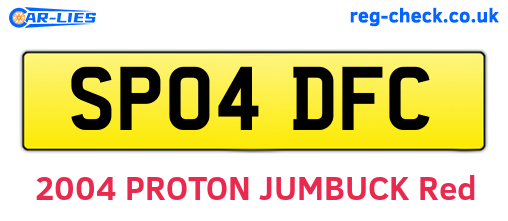 SP04DFC are the vehicle registration plates.