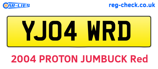 YJ04WRD are the vehicle registration plates.