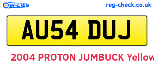 AU54DUJ are the vehicle registration plates.