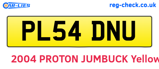 PL54DNU are the vehicle registration plates.