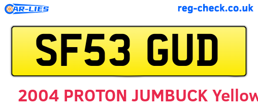 SF53GUD are the vehicle registration plates.