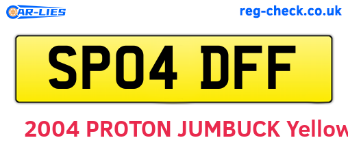 SP04DFF are the vehicle registration plates.