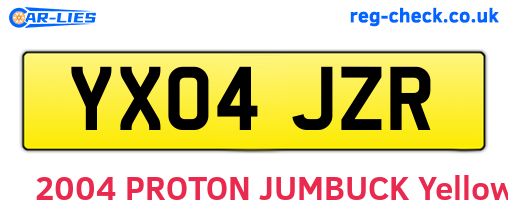 YX04JZR are the vehicle registration plates.