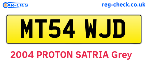 MT54WJD are the vehicle registration plates.
