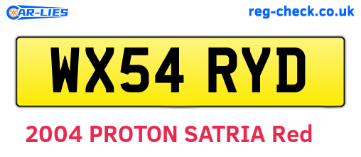 WX54RYD are the vehicle registration plates.