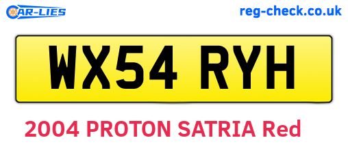WX54RYH are the vehicle registration plates.