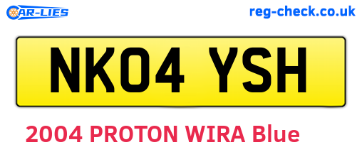 NK04YSH are the vehicle registration plates.
