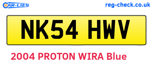 NK54HWV are the vehicle registration plates.