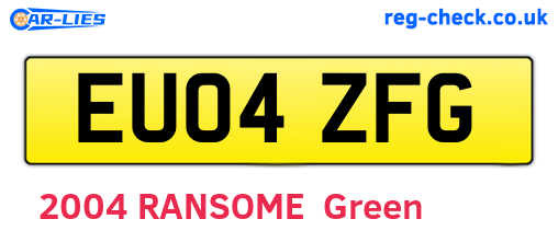 EU04ZFG are the vehicle registration plates.