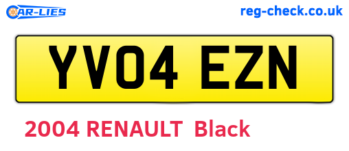 YV04EZN are the vehicle registration plates.