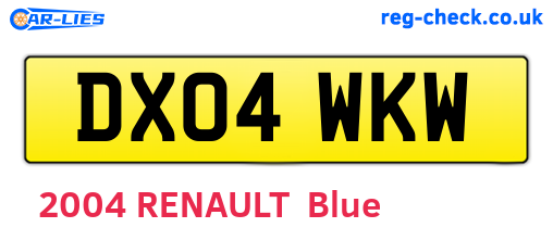 DX04WKW are the vehicle registration plates.