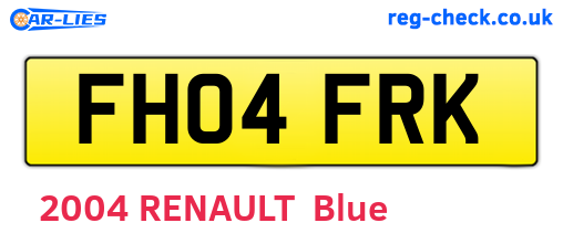 FH04FRK are the vehicle registration plates.