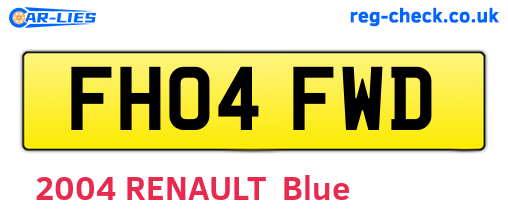 FH04FWD are the vehicle registration plates.