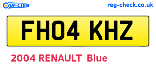 FH04KHZ are the vehicle registration plates.