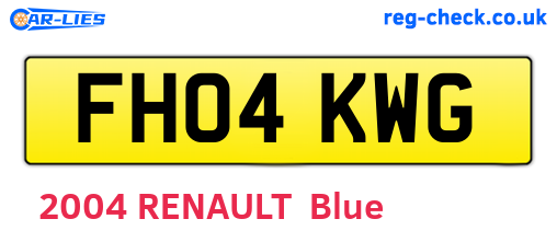 FH04KWG are the vehicle registration plates.