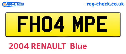 FH04MPE are the vehicle registration plates.