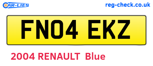 FN04EKZ are the vehicle registration plates.