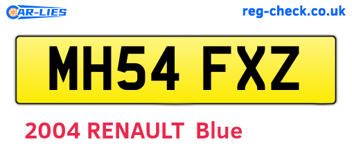 MH54FXZ are the vehicle registration plates.