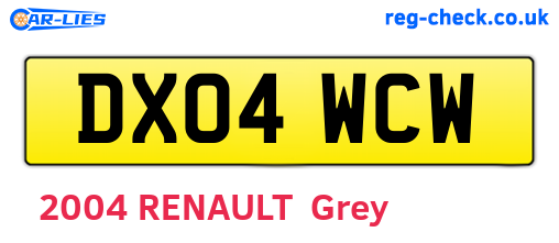 DX04WCW are the vehicle registration plates.