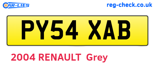 PY54XAB are the vehicle registration plates.