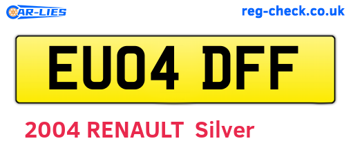 EU04DFF are the vehicle registration plates.
