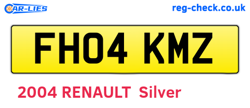 FH04KMZ are the vehicle registration plates.