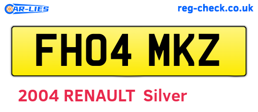 FH04MKZ are the vehicle registration plates.